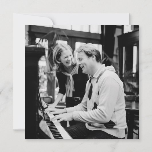 Klassieke piano bruiloft kaart (Achterkant)