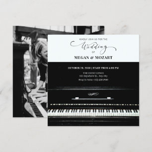 Klassieke piano bruiloft kaart