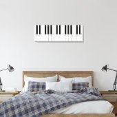 Klassieke Piano Keys Black & White Canvas Afdruk (Insitu (Slaapkamer))