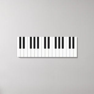 Klassieke Piano Keys Black & White Canvas Afdruk