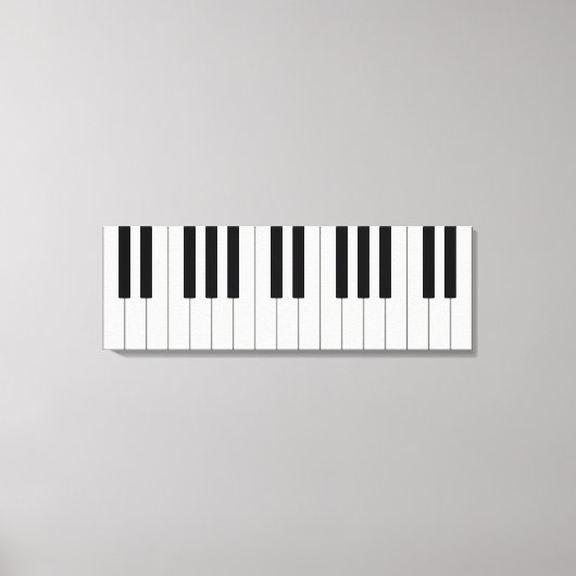 Klassieke Piano Keys Black & White Canvas Afdruk (Voorkant)
