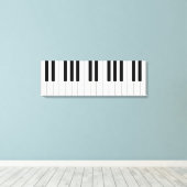 Klassieke Piano Keys Black & White Canvas Afdruk (Insitu (Houten vloer))