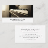 Klassieke piano, muzikant, muziekindustrie visitekaartje (Voorkant / Achterkant)