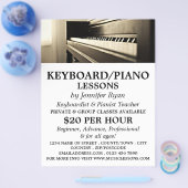 Klassieke piano, toetsenbord, pianolessen flyer (Enkel)