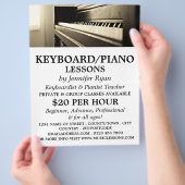 Klassieke piano, toetsenbord, pianolessen flyer (Hand)