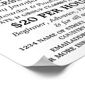 Klassieke piano, toetsenbord, pianolessen poster (Hoek)