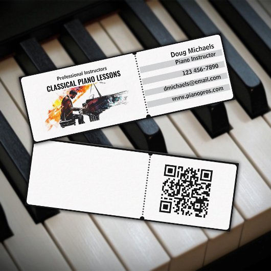 klassieke pianoleraar mini visitekaartje