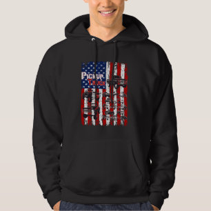 Klassieke pick-up truck Amerikaanse vlag 4 juli gr Hoodie