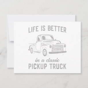 Klassieke Pick-up Truck Man Vintage Bedankkaart