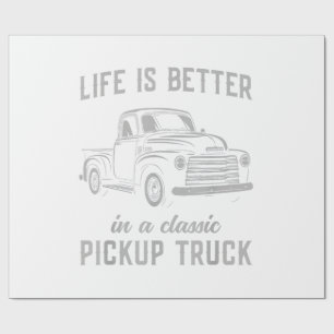 Klassieke Pick-up Truck Man Vintage Cadeaupapier