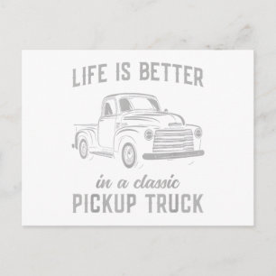 Klassieke Pick-up Truck Man Vintage Feestdagenkaart