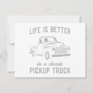 Klassieke Pick-up Truck Man Vintage Feestdagenkaart