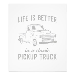 Klassieke Pick-up Truck Man Vintage Foto Afdruk
