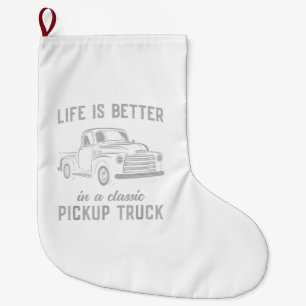 Klassieke Pick-up Truck Man Vintage Grote Kerstsok