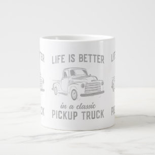 Klassieke Pick-up Truck Man Vintage Grote Koffiekop