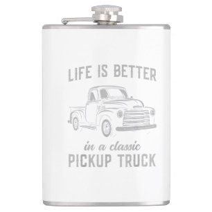 Klassieke Pick-up Truck Man Vintage Heupfles