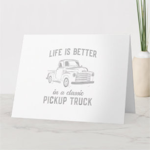 Klassieke Pick-up Truck Man Vintage Kaart