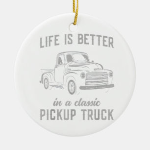 Klassieke Pick-up Truck Man Vintage Keramisch Ornament