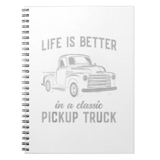 Klassieke Pick-up Truck Man Vintage Notitieboek