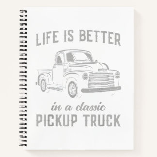 Klassieke Pick-up Truck Man Vintage Notitieboek