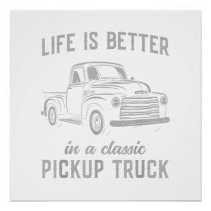Klassieke Pick-up Truck Man Vintage Perfect Poster