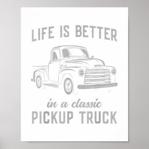 Klassieke Pick-up Truck Man Vintage Poster