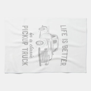 Klassieke Pick-up Truck Man Vintage Theedoek