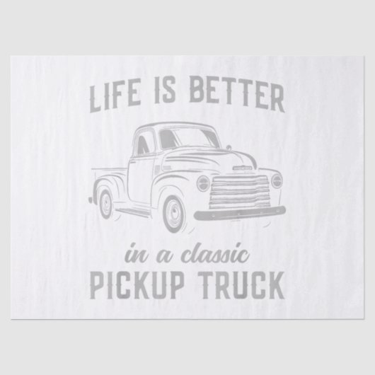 Klassieke Pick-up Truck Man Vintage Tissuepapier (Voorkant)
