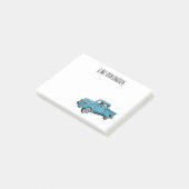 Klassieke pick-uptruck cartoonillustratie post-it® notes (Schuin)