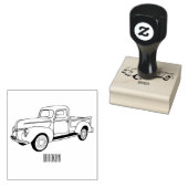 Klassieke pick-uptruck cartoonillustratie rubberstempel (Gestempeld)