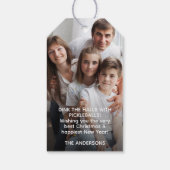 Klassieke Pickleball Santa Blue Kerstmis Foto Cadeaulabel (Achterkant)