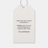 Klassieke Pickleball Santa Green Kerstmis Cadeaulabel (Achterkant)