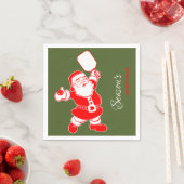 Klassieke Pickleball Santa Green Kerstmis Servet (Insitu)