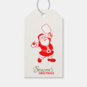 Klassieke Pickleball Santa White Kerstmis Cadeaulabel (Voorkant)