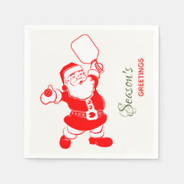 Klassieke Pickleball Santa White Kerstmis Servet