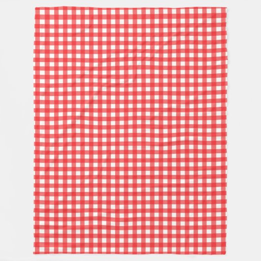 Klassieke picknick rode gingham patroon fleece dek deken (Voorkant)