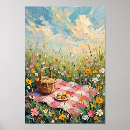 Klassieke picknickweide plattelandskunst poster (Voorkant)