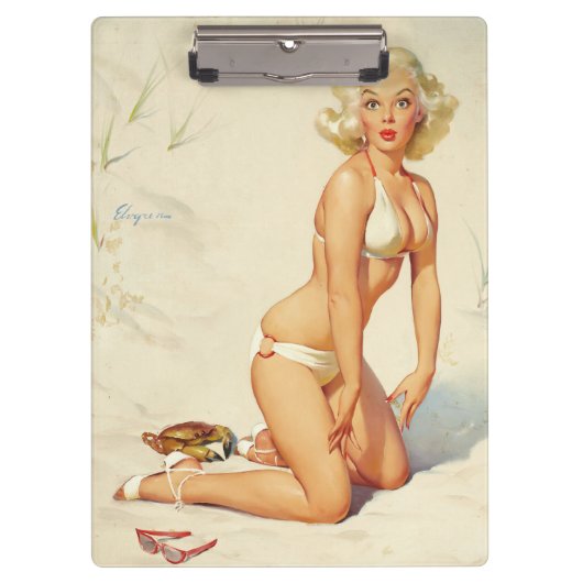 Klassieke  Pin Up Girl-Bikini 1950 Klembord (Voorkant)