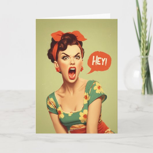 Klassieke Pin-Up Power Schreeuw Kaart (Voorkant)