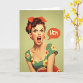 Klassieke Pin-Up Power Schreeuw Kaart (Gele Bloem)