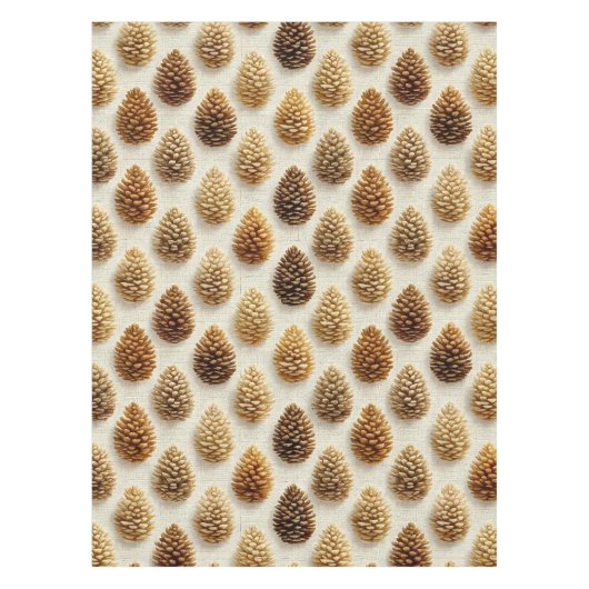 Klassieke Pinecone Winter Patroon Tafelkleed (Voorkant)