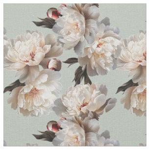 Klassieke pioen bloei Oude victoriaanse flora Stof