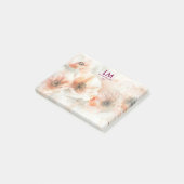 Klassieke Pioenrozen Monogram Naam Post-it® Notes (Schuin)