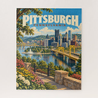 Klassieke Pittsburgh Pennsylvania Silhouette Reis Legpuzzel