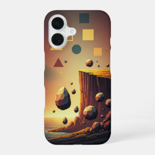 Klassieke Pixel-Arcade Fantasie Kliffen iPhone 16 Hoesje