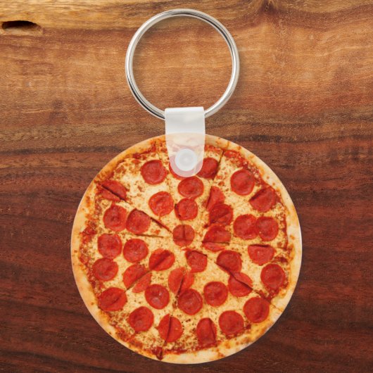 klassieke pizzaminnaar sleutelhanger (Voorkant)