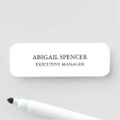 Klassieke plaat Eenvoudig zwart-wit Professional Naamplaatje (In situ)