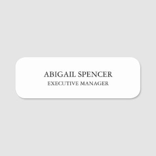 Klassieke plaat Eenvoudig zwart-wit Professional Naamplaatje