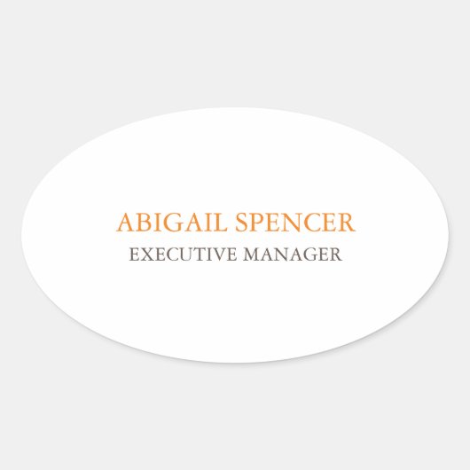 Klassieke plaat Eenvoudig zwart-wit Professional Ovale Sticker (Voorkant)