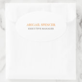 Klassieke plaat Eenvoudig zwart-wit Professional Ovale Sticker (Tas)